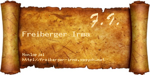 Freiberger Irma névjegykártya